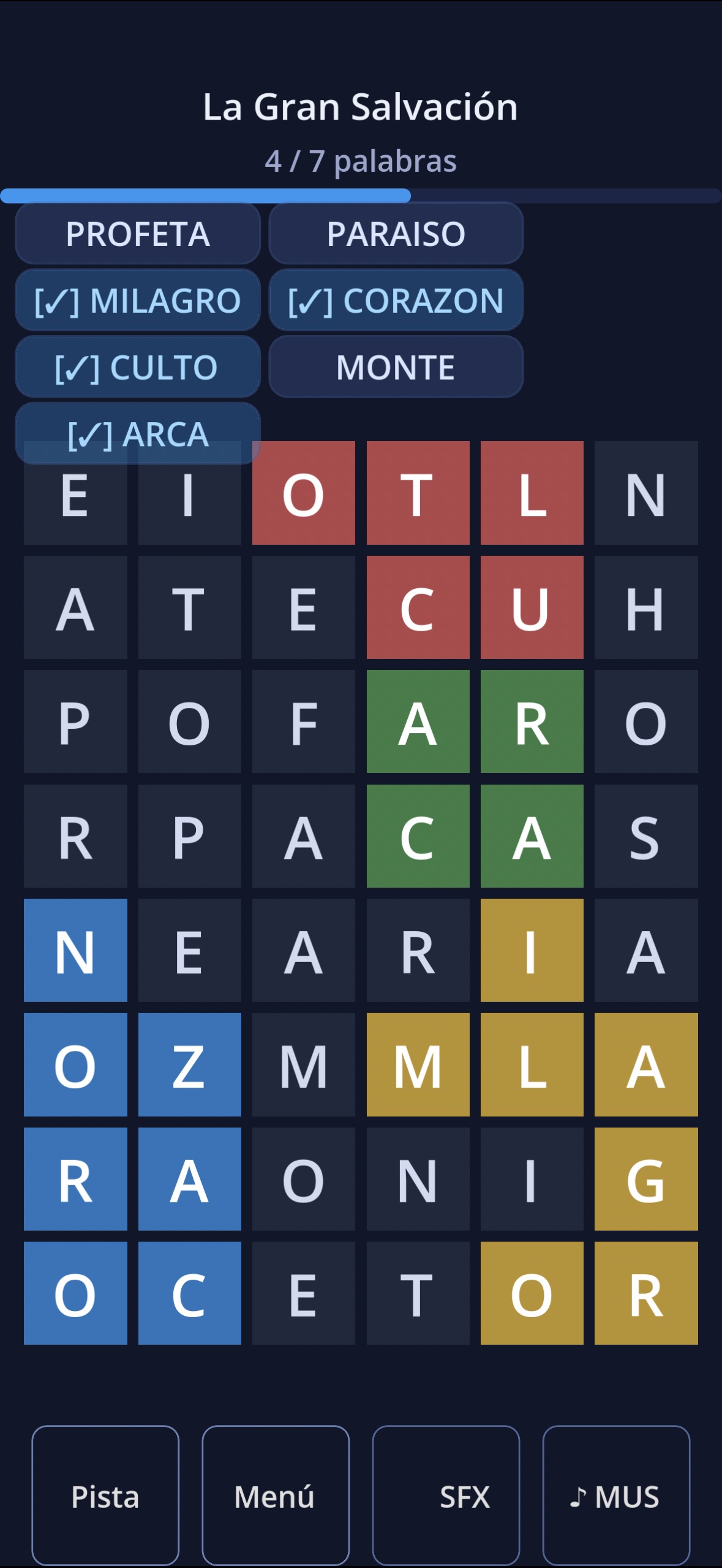 Sopas de María — puzzle La Gran Salvación en progreso